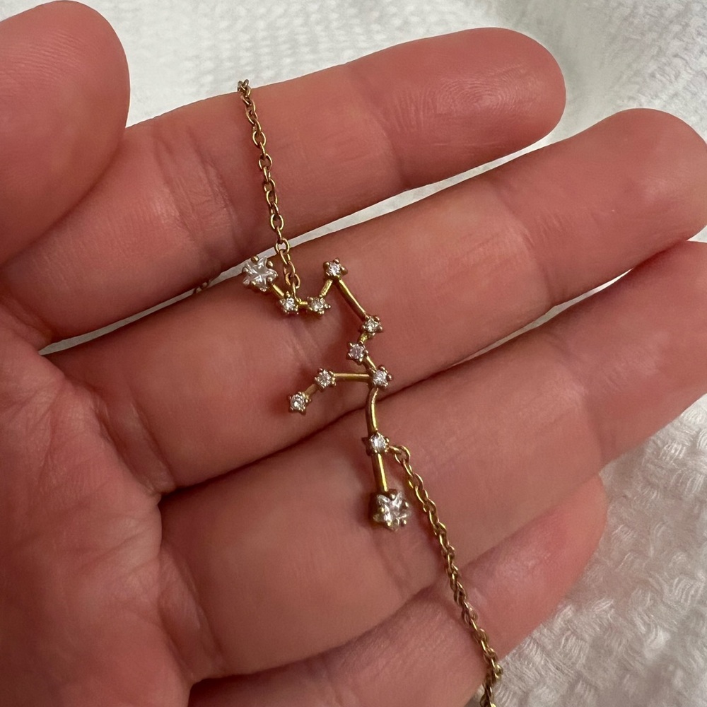 Aquarius constellation gold adjustable bracelet